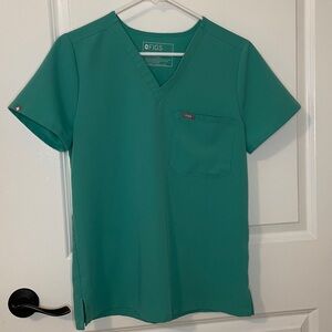 Figs Surgical Green color P O 2822, V-Neck Scrub Top